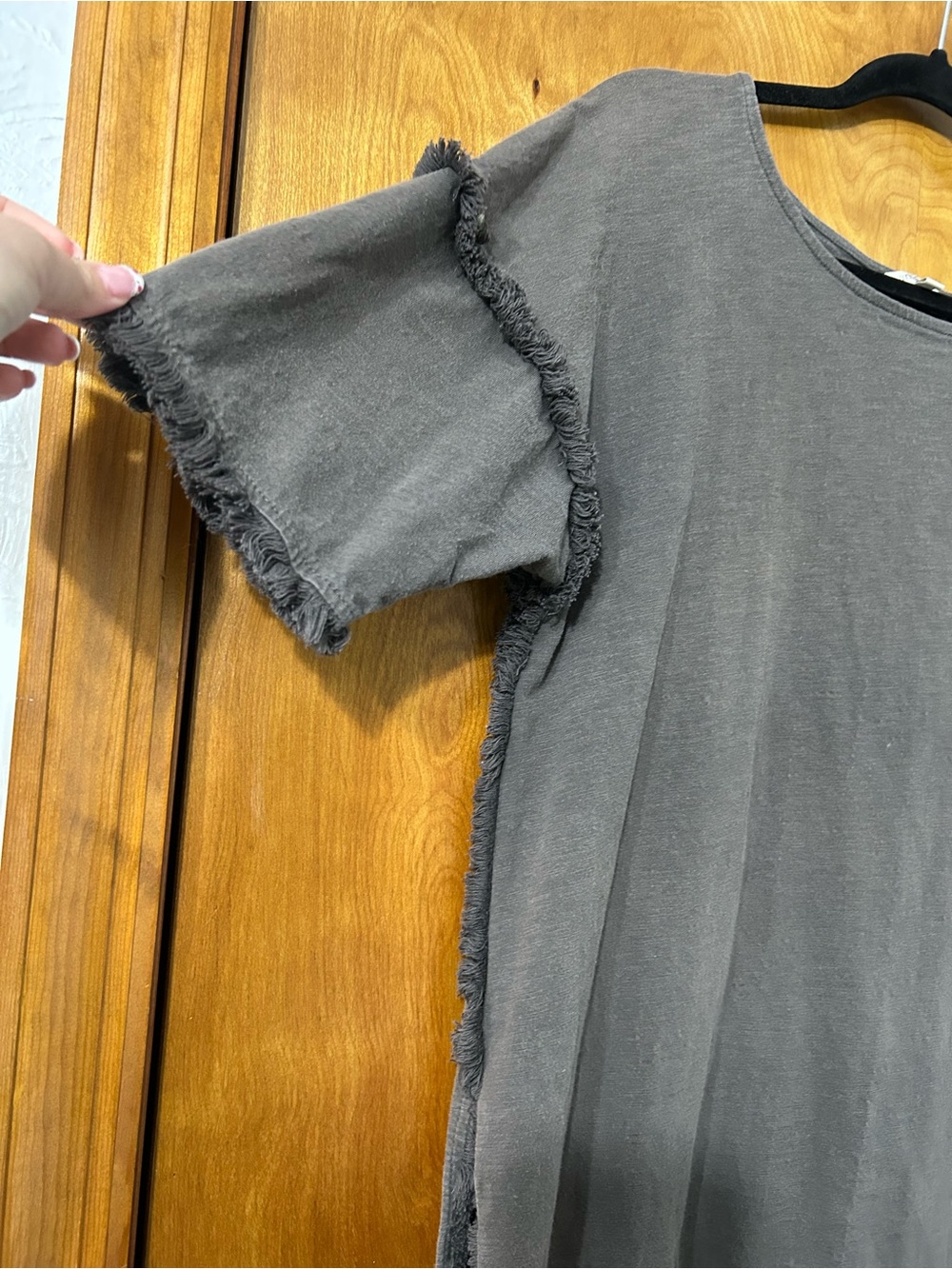 Umgee Washed Charcoal Short Sleeve Tunic - Picture 3 of 4
